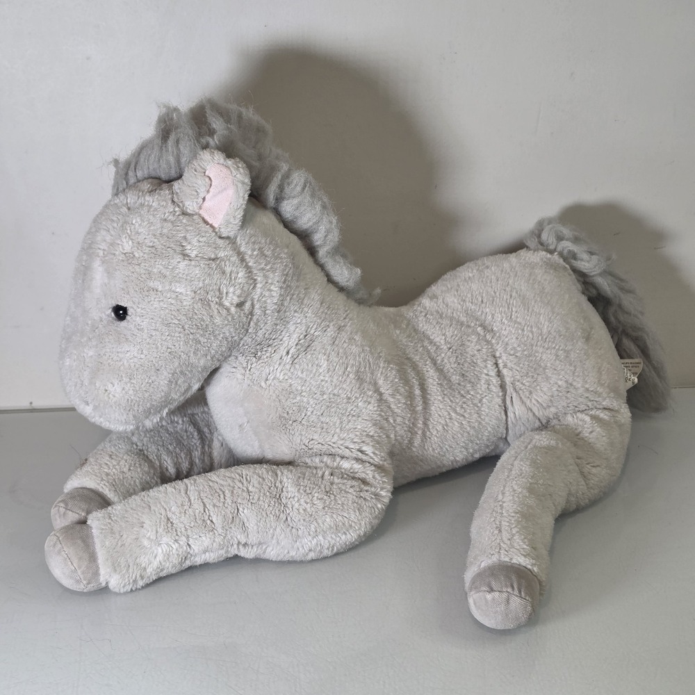 Pottery Barn Kids Monique Lhuillier Silver Gray Horse Pony Plush 17 Inch